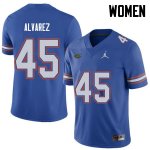 Women's Florida Gators #45 Carlos Alvarez NCAA Jordan Brand Royal Authentic Stitched College Football Jersey FAZ8862UZ